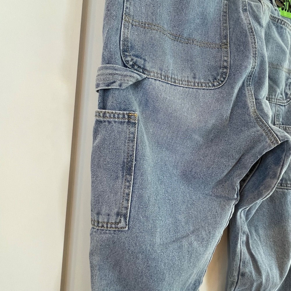 Jeans Denim M Carpenter Cargo Flare Raw Edge High‎ Rise Utility Cowboy Country - Picture 11 of 16